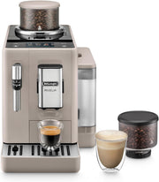 Cafetera superautomática De'Longhi Rivelia EXAM440.55.W con sistema de leche LatteCrema, recipiente de granos intercambiable, 16 bebidas de café y leche con solo tocar un botón, función Extra-Shot, pantalla táctil de 3,5 pulgadas, color blanco