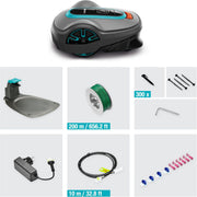 Robot cortacésped Gardena SILENO minimo 250 m²: cortacésped inteligente con conectividad óptima, programable mediante la aplicación Gardena Bluetooth, versión alemana (15201-20)