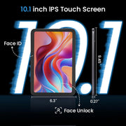 Tableta de 10.1", Android 15, pantalla in-cell, 20 GB (8+12) de RAM, 256 GB de ROM, 1280x800, batería de 6000 mAh, Bluetooth, cámara dual, GMS, WiFi