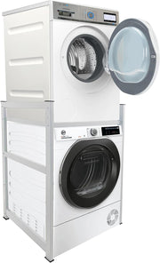 Estantería para lavadora QUICK STAR 74x65x111 cm con bandeja extraíble, color blanco, estante de pie, organizador de almacenamiento para secadora y baño