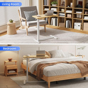 Mesa auxiliar FLEXISPOT: mesa para portátil y mesa de cama flexible con tablero inclinable, altura ajustable y móvil, ideal para sofá, cama y momentos de lectura (Arce, 80x40cm)