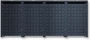 Cubo para basura Metzler para 4 contenedores de 240L, color antracita con patrón cuadrado, revestimiento metálico para 4 cubos con cierre, cuatro contenedores con recubrimiento en polvo y resistentes a la intemperie con tapa automática | Geo