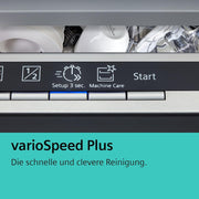 Siemens SN43ES06VE, lavavajillas inteligente iQ300, lavavajillas integrable bajo encimera, 60 cm, tercera bandeja para cubiertos, apertura automática de puerta, rackMatic de 3 niveles, extra silencioso, intensiveZone, varioSpeed, aquaStop