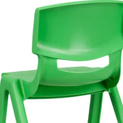 Paquete de 10 sillas escolares apilables de plástico de Flash Furniture con altura de asiento de 13.25 pulgadas