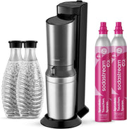 Máquina de agua con gas SodaStream Crystal 3.0 con 2 cilindros de CO2 Quick-Connect y 2 garrafas de cristal