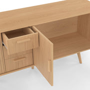 IDMarket - Aparador Juliette XXL de 180 cm, 4 puertas efecto listones y 3 cajones