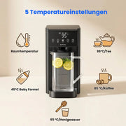 Filtro de agua de mesa Ecoviva UV RO de 8 etapas con dispensador de agua caliente y monitor TDS, sin instalación, para oficina, camping y hogar