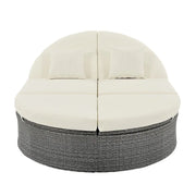 Cama de exterior para patio, diván para 2 personas con cojines y almohadas