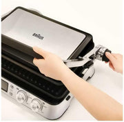 Braun MultiGrill 9 CG 9047, Parrilla Eléctrica con Placas para Grill, Cocción, Gofres, 2 Termostatos Independientes, 3 Posiciones de Cocción, Placas Aptas para Lavavajillas, 2000W, Negro/Acero Inoxidable