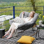 Mecedora gigante para patio, silla tipo huevo estilo libre para interior y exterior con cojín tapizado, silla moderna para jardín, patio trasero