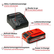 Barrenadora a batería Einhell GP-EA 18/150 Li BL Power X-Change 18V sin escobillas, 150 mm, 80 cm de profundidad de perforación, batería de 4,0 Ah y cargador