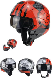 Casco de moto integral Scorpion Caimcie, casco eléctrico universal para las cuatro estaciones, casco Indian Warrior, certificación DOT/ECE, M=57-58cm