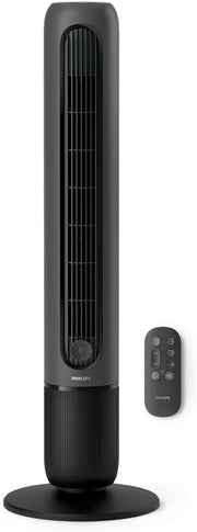 Ventilador de torre Philips serie 5000. Potente flujo de aire de 8,0 m/s, ultra silencioso de 24 dB, bajo consumo energético, mando a distancia, 5 velocidades, modo suspensión, temporizador de 9 h, oscilación de 80° (CX5540/01)