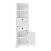 Gabinete alto triangular con cajones y estantes ajustables