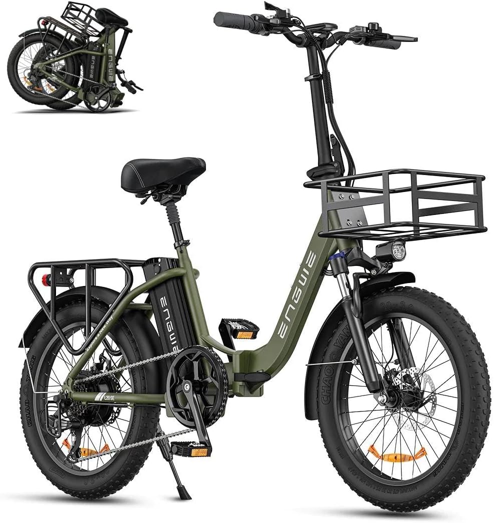 Bicicleta eléctrica plegable ENGWE con neumáticos Fat de 20 pulgadas, batería de litio de 15.6Ah para una autonomía de hasta 140 km, e-bike todoterreno de 7 velocidades para MTB, playa y nieve