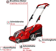 Cortacésped inalámbrico Einhell RASARRO 36/42 Kit Power X-Change (36V, 42 cm de ancho de corte, hasta 725 m², motor sin escobillas, caja colectora de 50L, función de mulching, incl. 2x 5,2Ah + 1x cargador doble)