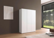 Armario Rauch Möbel Nabila para dormitorio, habitación infantil, habitación juvenil, pasillo, 3 puertas, sistema push-to-open, con accesorios Classic, color blanco, ancho 140 cm