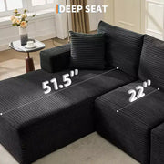 Sofá moderno de 108", sofá tapizado de 3 plazas en forma de L con cojines, sofá de asiento profundo, no requiere montaje