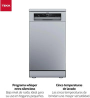 Lavavajillas integrable TEKA de 45 cm, 10 cubiertos, 6 programas de lavado, IonClean, DFS 24650