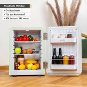 Mininevera silenciosa TZS First Austria | Diseño retro | Capacidad de refrigeración ajustable | Manilla de puerta | Sistema de refrigeración termoeléctrico | 40L | crema