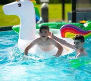 Set de piscina de estructura Summer Waves | Redonda 549x132 cm aspecto ratán gris | Juego de piscina desmontable | Piscina de jardín y alberca incl. bomba de filtrado, tapiz de suelo, cubierta y escalera de acceso