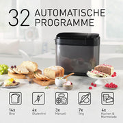 Panasonic SD-YR2540 Panificadora automática premium, diseño horizontal y dispensador de levadura, 32 programas automáticos, dos sensores de temperatura, temporizador de 13 horas, gris