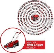 Cortacésped inalámbrico Einhell RASARRO 36/42 Kit Power X-Change (36V, 42 cm de ancho de corte, hasta 725 m², motor sin escobillas, caja colectora de 50L, función de mulching, incl. 2x 5,2Ah + 1x cargador doble)