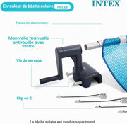 Enrollador de cubierta de burbujas Intex para piscina rectangular de 2,74 m a 4,88 m