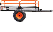 Remolque basculante Wiltec de hasta 680 kg para tractor cortacésped, remolque volquete de 216 x 122 x 76,2 cm con rejilla y paredes laterales extraíbles, remolque con función de vuelco