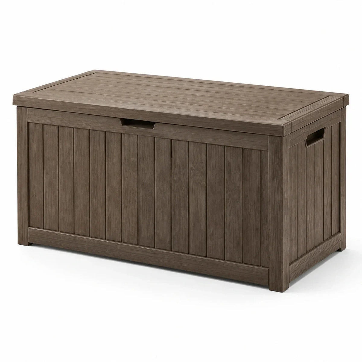Caja de almacenamiento para jardín de plástico marrón