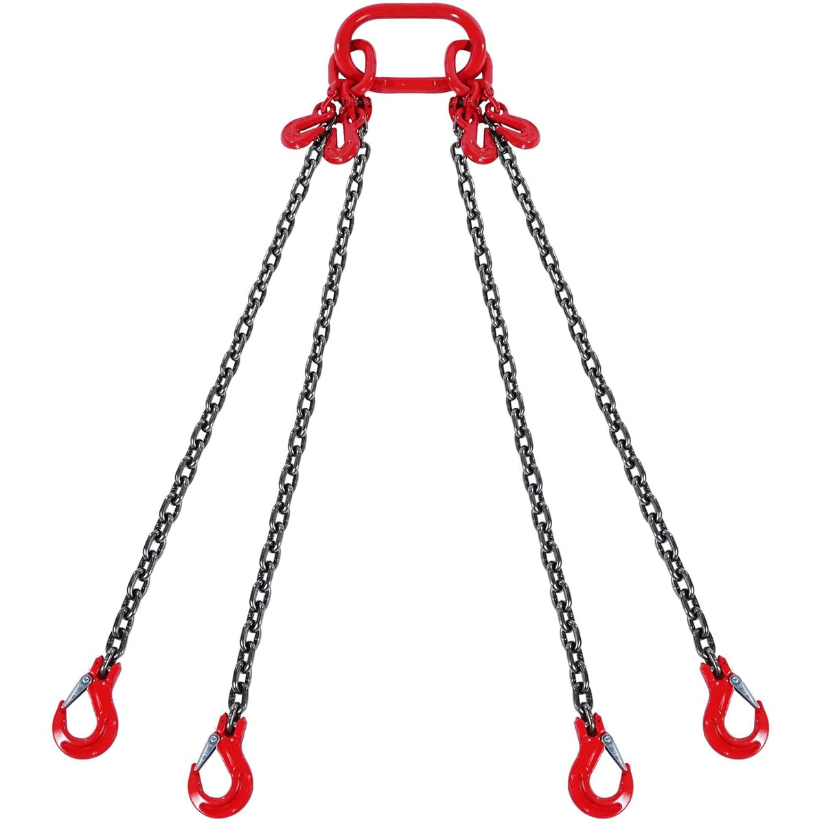 VEVOR Eslinga de Cadena de Elevación de 4 Ramales con Ganchos y Ajustadores, 10 mm x 300 cm, Capacidad de Carga 8344 kg, Grado 80, para Montacargas, Polipasto de Motor, Muelle, Obra de Construcción, Fábrica