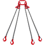 VEVOR Eslinga de Cadena de Elevación de 4 Ramales con Ganchos y Ajustadores, 10 mm x 300 cm, Capacidad de Carga 8344 kg, Grado 80, para Montacargas, Polipasto de Motor, Muelle, Obra de Construcción, Fábrica