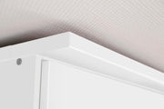 Armario de puertas batientes Rauch Möbel Bremen, armario ropero en blanco con 2 espejos y 8 cajones, 4 puertas, incluye paquete de accesorios Basic, 1 barra de armario, 4 estantes, ancho x alto x profundidad 181x199x58 cm