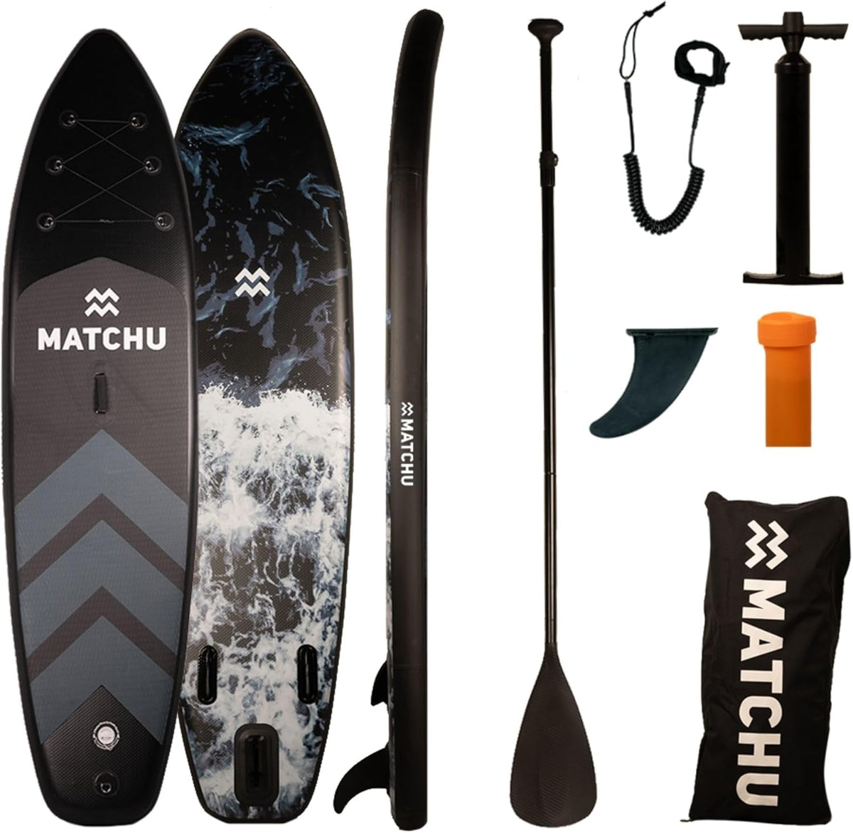 MATCHU - Tabla de Paddle Surf Hinchable - Stand Up Paddle - Set Completo - Capacidad de Carga hasta 150 KG - 320x81x15 CM - Antideslizante - Plataforma Flexible