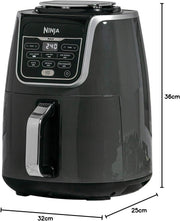 Freidora de aire Ninja Max [AF160UK] 5.2 Litros, Gris y Negro