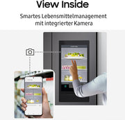 Frigorífico americano Samsung RS90F67BETEF, nevera con congelador AI, 178 cm, 614 l, dispensador de hielo/agua con depósito, Family Hub, modo AI Energy y control por voz, aspecto de acero inoxidable