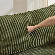 Sofá cama convertible de pana, 2 plazas, color gris oscuro / gris / verde / azul marino