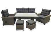 Set de comedor de lujo en aluminio »Asti«, 6 piezas