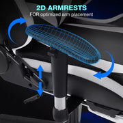 Sillón de oficina ergonómico Hoffree para juegos, reclinable, con masaje, altavoz Bluetooth y luz RGB