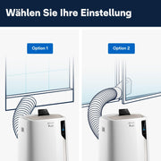 De'Longhi Pinguino PAC EL112 CST WiFi, aire acondicionado portátil con tecnología MyEcoRealFeel para habitaciones de hasta 110 m³, 11.000 BTU/h, 2,9 kW, 63 dB, función de deshumidificación, A+, control por aplicación y voz, blanco
