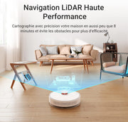 Robot aspirador y fregasuelos Dreame D10 Plus con autovaciado de polvo, navegación LiDAR con detección de obstáculos, succión de 4000 Pa para alfombras y pelo de mascotas, batería de 170 min, WiFi/App/Alexa