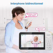 Monitor de video para bebés VTech con 2 cámaras y pantalla LCD a color de 5", hasta 17 horas de transmisión de video y 31 horas en modo solo audio, visión nocturna, giro-inclinación-zoom: VM924-2