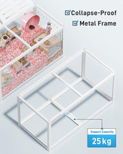Jaula para hámster BUCATSTATE 3.0: Jaula de metal para ratas y animales pequeños, grande, apilable y de fácil montaje, 120L x 60An x 62Al cm, para roedores, ratones y hámsteres enanos (0,72 m², blanca)