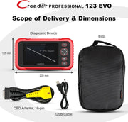 Launch Europe CRP 123 Evo OBD2 Dispositivo de diagnóstico automotriz, probador de aceite de motor, ABS, SRS, escáner de transmisión automática, actualización WiFi, pantalla táctil Android