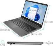 HP 15s-fq0003sf Ordenador Portátil 15,6" FHD, PC Portátil (Intel Celeron N4120, RAM 4 GB, SSD 128 GB, Intel UHD Graphics, Windows 11), Portátil Gris, AZERTY, Microsoft 365 Personal 12 Meses Incluido