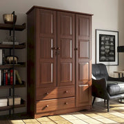 Armario ropero de 3 puertas - Blanco/Moca/Java - Madera maciza