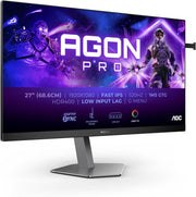 Monitor gaming AOC Agon Pro AG276FK FHD de 27", 520 Hz, 1 ms GtG, Adaptive Sync., compatible con G-Sync, HDR400 (2 x HDMI, 1 x DisplayPort 1.4, concentrador USB) Negro/Gris