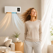 Aire acondicionado portátil EpiCooler, refrigeración y calefacción, accesorio de confort para el hogar durante todo el año, elemento de diseño moderno para la circulación del aire, sin taladros, ahorra espacio