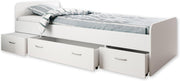 Cama individual moderna Boro con 3 cajones 90 x 200 cm - Práctica cama tipo litera para habitación juvenil en blanco - 95 x 66 x 204 cm (ancho/alto/fondo)