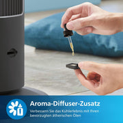 Ventilador de torre oscilante PHILIPS Serie 5000, 105 cm, mando a distancia, temporizador, 3 velocidades, 3 modos, 40 W, flujo de aire potente y silencioso, apto como difusor de aromas, gris (CX5535/11)